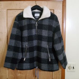 Isabel Marant Étoile Plaid Print Jacket, size FR 42, black/gray